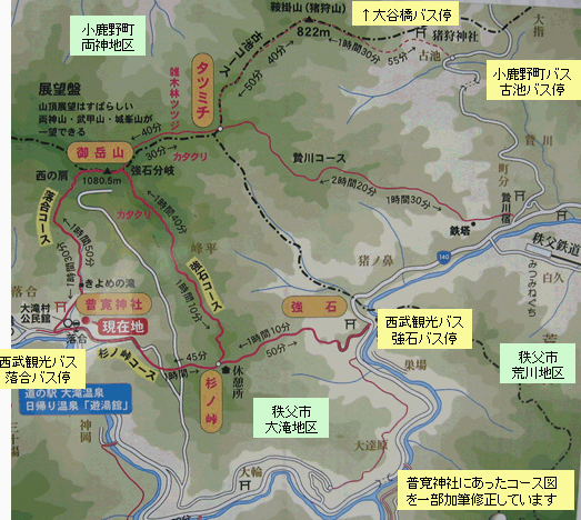 秩父御岳山コース図